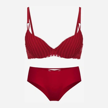 Комплект женского белья (бюстгальтер + трусики бразилиана) Victoria's Secret 974208859 38D/XL Бордовый (1162853411)