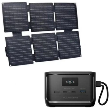Зарядна станція ALLPOWERS SOLAX P100 31000 mAh mAh 99.2Wh LiFePO4 для ноутбука, роутера, планшета + сонячна панель 30W