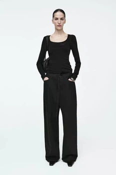 Джинси жіночі COS wide-leg drawstring trousers 1258151003 Eur 40 Чорний