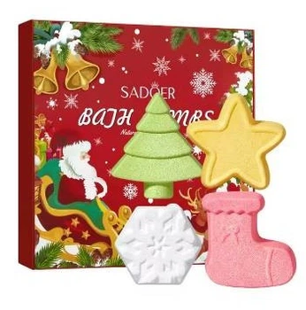 Подарочный набор бомбочек для ванны Sadoer Christmas 4 шт