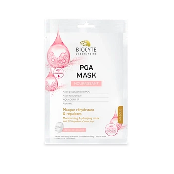 Biocyte PGA Mask New – биоцеллюлозная маска для интенсивного увлажнения лица с PGA и гиалуроновой кислотой, 1 шт
