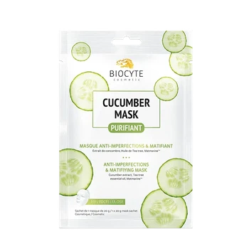 Biocyte Cucumber Mask — біоцелюлозна маска для обличчя з огірком для матування та очищення, 1 шт
