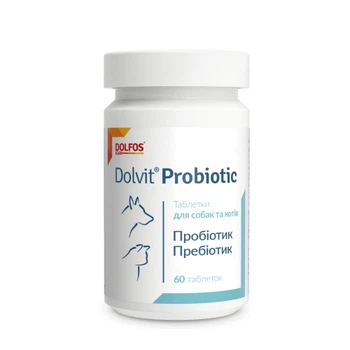 Пробиотическая добавка для поддержки пищеварения для собак и кошек Dolvit Probiotic Dolfos, 60 таблеток (001778)