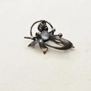 Брошка серебряная с улекситом 2,95 г
