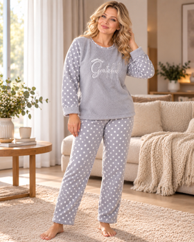 Женская теплая флисовая пижама «Forever Grateful» big size 3XL
