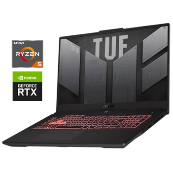Ігровий ноутбук Б-клас Asus TUF Gaming A17 FA707RE / 17.3" (1920x1080) IPS / AMD Ryzen 5 6600H (6 (12) ядер по 3.3 - 4.5 GHz) / 16 GB DDR5 / 512 GB SSD NVMe / nVidia GeForce RTX 3050 Ti, 4 GB GDDR6, 128-bit / WebCam б/в