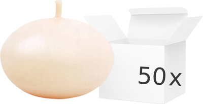 Zestaw świec pływających PartyDeco Dysk matowe 4 cm 50 szt. Kremowe (ZES5901157442987)