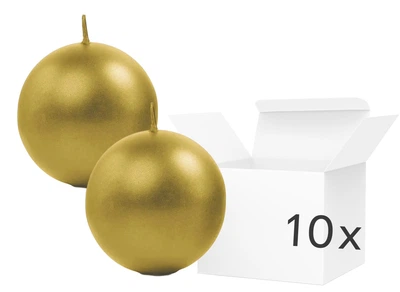 Zestaw świec Party Deco Metalizowana kula 6 cm Złote 10 szt. (ZES5902230731721)