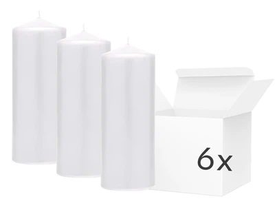 Zestaw świec PartyDeco matowe 15 x 6 cm 6 szt. Białe (ZES5902230730861)