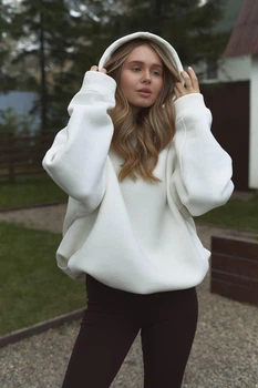 Худи Unisex из турецкой тринитки пенье на флисе с вышивкой ukraine на спине 42-50 молоко