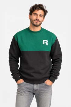 Батник мужской на флисе зеленого цвета с принтом Fashion размер 42-44 (219215)