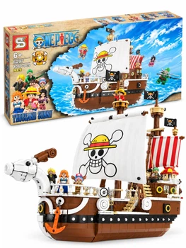 Конструктор Ван Пис One Piece пиратский корабль Going Merry Гоинг Мерри из аниме Монки Д. Луффи 1048 деталей 7 фигурок
