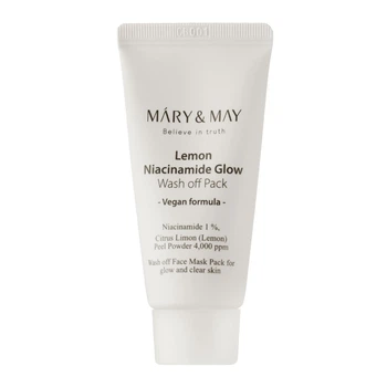 Осветляющая маска для сияния с лимоном и ниацинамидом MARY & MAY Lemon Niacinamide Glow Wash off Pack 30 г
