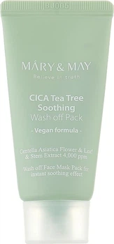 Заспокійлива маска для обличчя з чайним деревом та центелою MARY & MAY Tea Tree Soothing Wash off Pack 30 г
