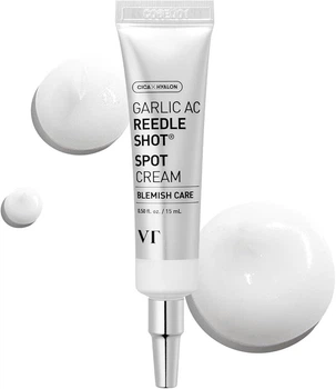 Точковий крем від запалень із мікроголками та часником VT Cosmetics Garlic AC Reedle Shot Spot Cream 15 мл