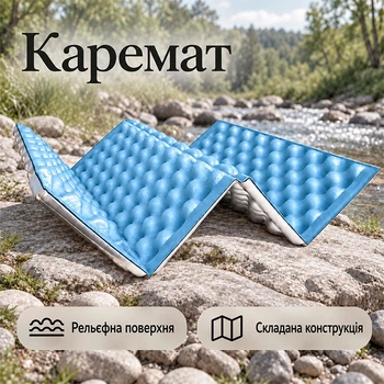 Туристический складной коврик сидушка Lesko GC004 40*30*1,8 см Blue каремат для кемпинга