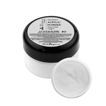 Акриловая пудра Nails Molekula Acrylic Powder 01 прозрачная 15 г для укрепления и моделирования ногтей мелкого помола для стойкого маникюра