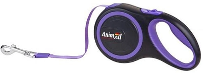 Поводок-рулетка AnimAll М до 25 кг, 5 м Фиолетово-черный (2000981099237)