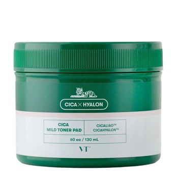 Успокаивающие ежедневные пилинг-пэды с центеллой и BHA-кислотой VT Cosmetics Cica Mild Toner Pad 60 шт