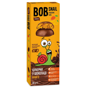 Цукерки Bob Snail манго у молочному шоколаді 30 г