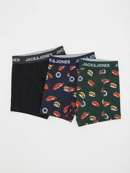 Набор трусов шорты мужской Jack & Jones 196220 L 3 шт Темно/сине/чорно/зеленый (2200005174548)