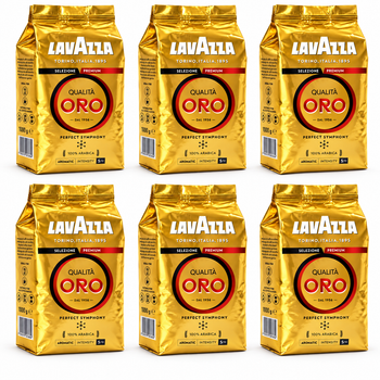 Кава в зернах Lavazza Qualità Oro 100% Arabica 1 кг × 6 шт. (6 кг)
