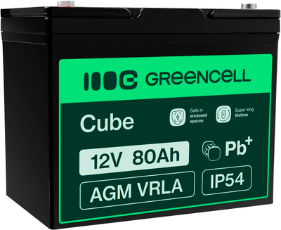 Акумуляторна батарея Green Cell AGM VRLA 12V 80Ah (5907813968358)