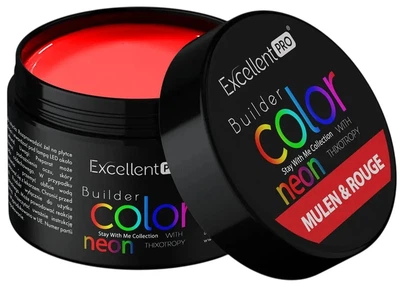 Żel budujący do paznokci Excellent Pro Builder Color Neon With Thixotropy Mulen and Rouge 15 g (5903900439879)