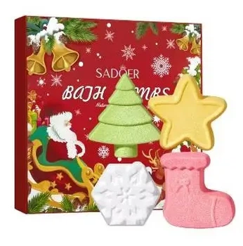 Подарунковий набір бомбочок для ванни Sadoer Christmas 4 шт