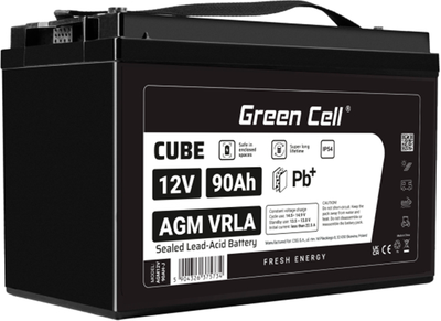 Акумуляторна батарея Green Cell CUBE AGM VRLA 12V 90Ah (AGM12V90AH-J)