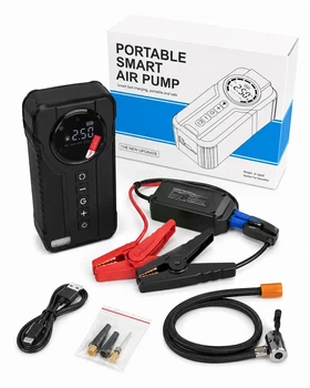Портативный автомобильный компрессор и пусковое устройство 2 в 1 Portable Smart Air Pump