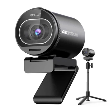 Вебкамера Emeet S600 4K Ultra HD Черная с мини-штативом (Веб-камера для компьютера 60fps)