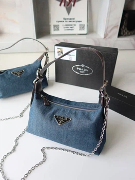 Сумка жіноча Prada Denim Shoulder Bag денім Прада (221)
