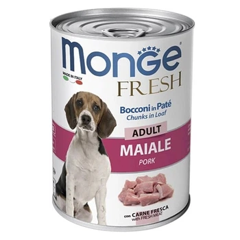Корм для собак Monge Dog Fresh Pork Wet Adult консерви для зі свининою паштет 400 г