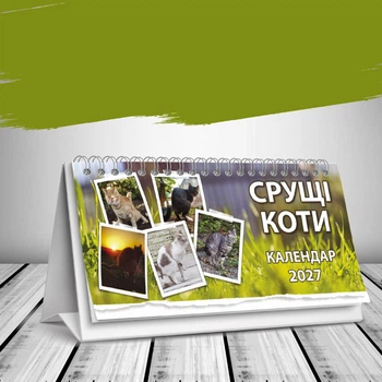 Календар настільний будиночок на 2027 рік - "Срущі коти"