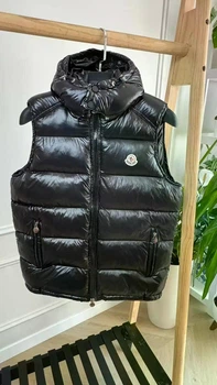 Пуховая жилетка Moncler Maya NFC чип безрукавка черная 2XL 4463