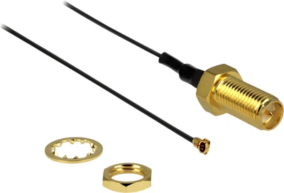 Антенний кабель Delock RP-SMA - I-PEX 0.2 m Black (4043619888153)