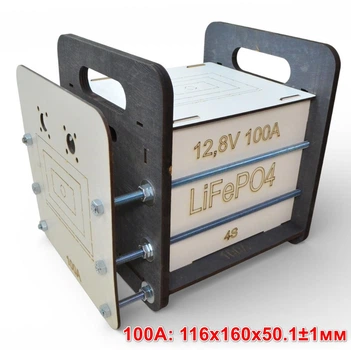 Корпус Эконом для LiFePO4 - 100х4s EVE (100Ah 100Ач на 4 ячейки 12V) Бокс Аккумуляторы (Разбор) Деревянный Ящик Коробка под Элементы Батареи