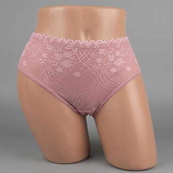 Утягивающие кружевные трусики 3XL пудровые Biweier 1251
