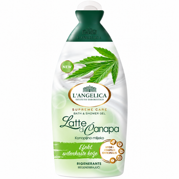 Гель для ванны и душа L'Angelica Supreme Care Latte di Canapa с конопляным молочком восстанавливающий 500 мл