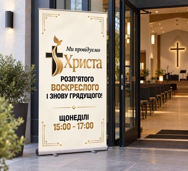 Христианский баннер для церкви "Информационный стенд"