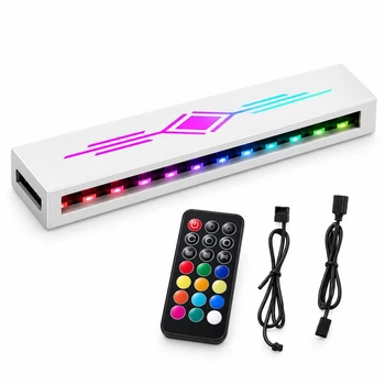 Контролер вентиляторів HA60 ARGB & FAN HUB X10 2-в-1 5V 3Pin + PWM 4Pin із підтримкою M/B AURA SYNC, музичної синхронізації та ІЧ-пультом, білий