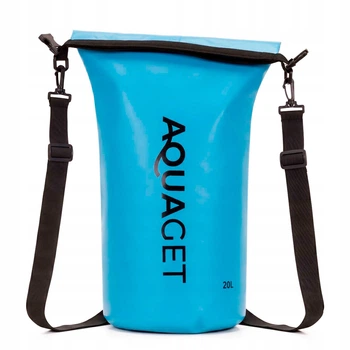 Гермомішок Aquaget AQ0023 з PVC IPX6 з рулонною застібкою пряжкою та регульованим ременем блакитний 20 л (JDT-0851953)