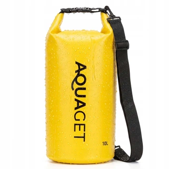 Гермомішок Aquaget AQ0022 з PVC IPX6 з рулонною застібкою пряжкою та регульованим ременем жовтий 10 л (JDT-0851952)