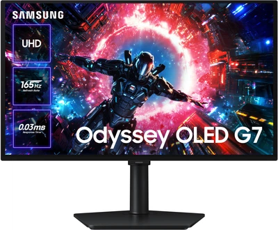 Монитор 27" Samsung Odyssey OLED G7 (LS27HG702SIXUA) -- 4K QD-OLED / 0.03 мс (GtG) / 165Гц / DCI 99% / DisplayHDR TrueBlack 400 / G-Sync / FreeSync Premium Pro / Samsung OLED Safeguard+ / Pantone / TrueBright 400 / PIVOT