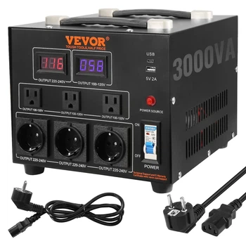 Інвертор-конвертер напруги VEVOR 3000W двонаправлений 110/220V