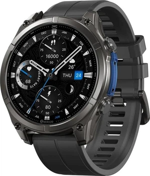 Тактичний смарт-годинник Zeblaze Vibe 8 Black - броньований корпус (316L сталь), з ліхтариком і сапфіровим склом (голосові дзвінки, Amoled) протиударний та вологостійкий