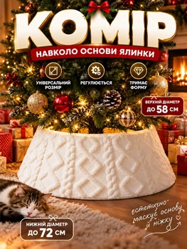 Корзина-юбка под елку для декора и украшения (накидка, воротник, ткань, накладка) «Молочный свитер»