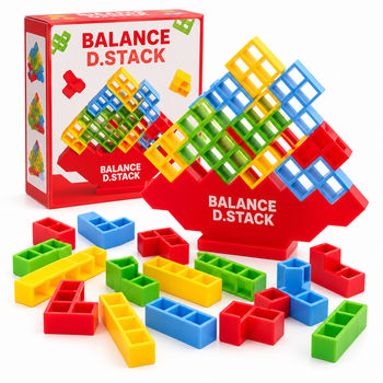 Настольная игра Балансир Balance Stack 64 блока • Развивающая игра на равновесие, логику и моторику для детей