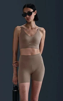 Спортивний топ жіночий Nike Alate Logo Sports Bra S Бежевий FQ7383-214
